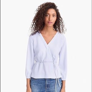 J.Crew Drapey Crepe Faux-Wrap Top